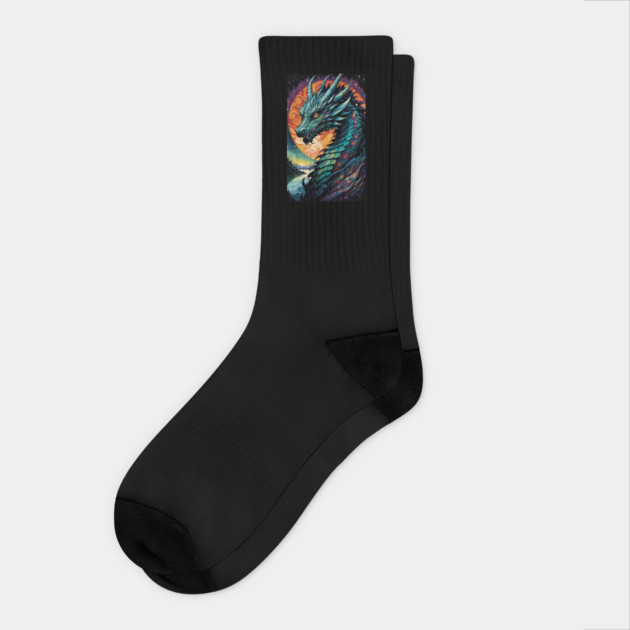 Psychedelic Dragon 2 Socks by Grave Digs