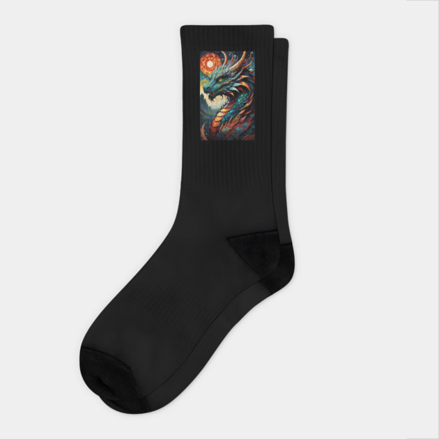 Psychedelic Dragon 4 Socks by Grave Digs