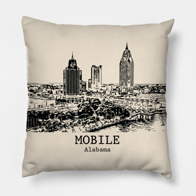 Mobile - Alabama Pillow by Lakeric