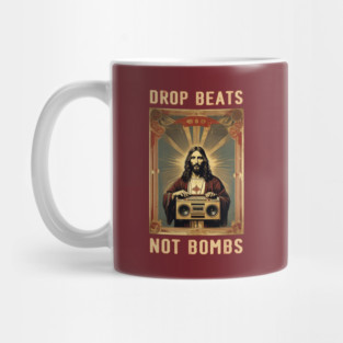 Drop Beats Not Bombs Anti-War Jesus Mug