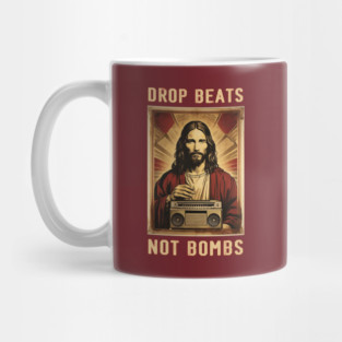 Drop Beats Not Bombs Anti-War Jesus Mug