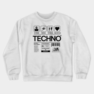 TECHNO  - Product Label (Black) Crewneck Sweatshirt