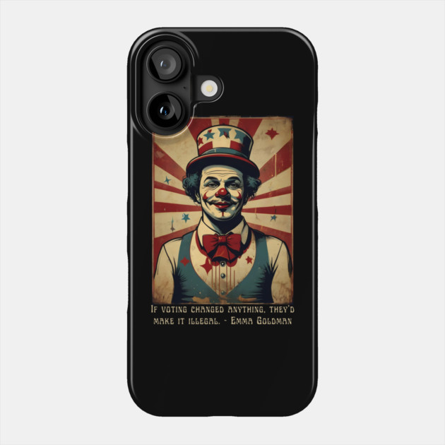 Funny Election 2024 Vintage Clown Phone Case by QuirkyQuest Creations