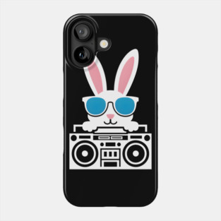 Cool Bunny with Boombox – Funny Retro Animal Graphic Phone Case