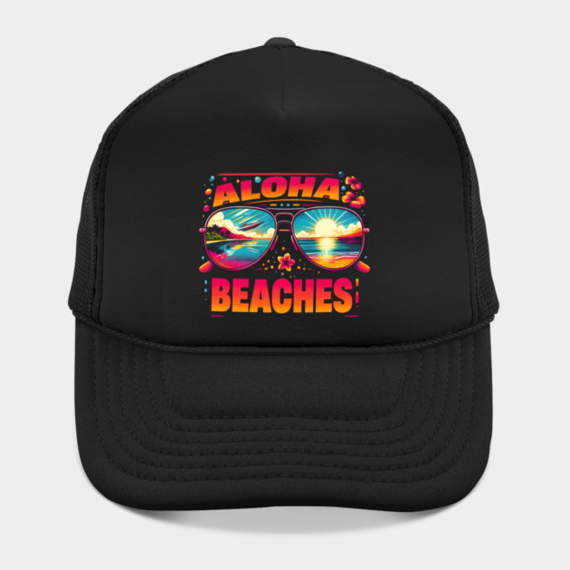 Aloha Beaches – Funny Retro Tropical Vacation Pun Graphic by MakerMind8.2