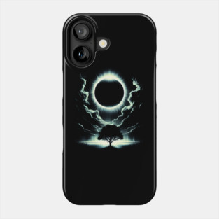 Solar Eclipse Tree – Cosmic Nature Silhouette Artwork Graphic Phone Case