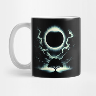 Solar Eclipse Tree – Cosmic Nature Silhouette Artwork Graphic Mug