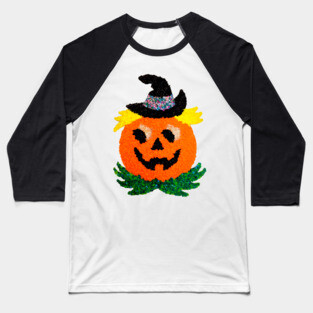 Plastic Popcorn Jack O Lantern Baseball T-Shirt