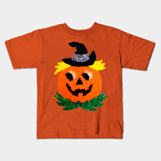 Plastic Popcorn Jack O Lantern Kids T-Shirt