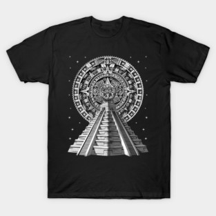Aztec Pyramid Calendar T-Shirt
