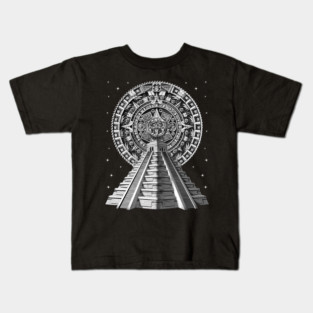 Aztec Pyramid Calendar Kids T-Shirt