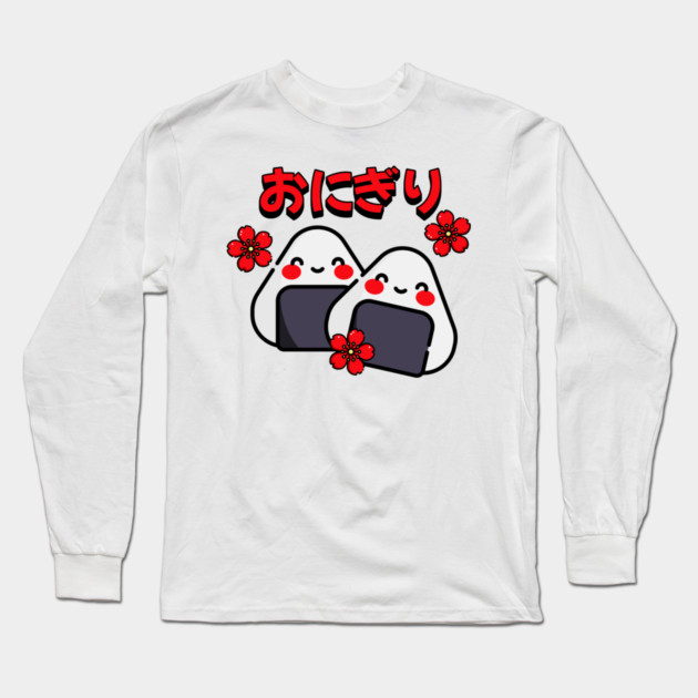 Kawaii Onigiri Long Sleeve T-Shirt by HolidayBug