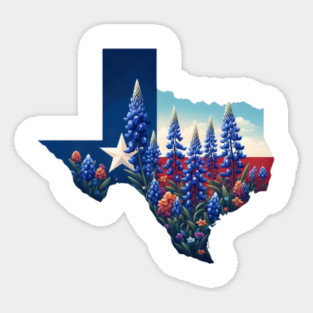 Texas Wildflowers - Texas Flag Floral Magnet