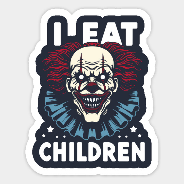 I Eat Children Horror Clown Face Magnet by Anticorporati