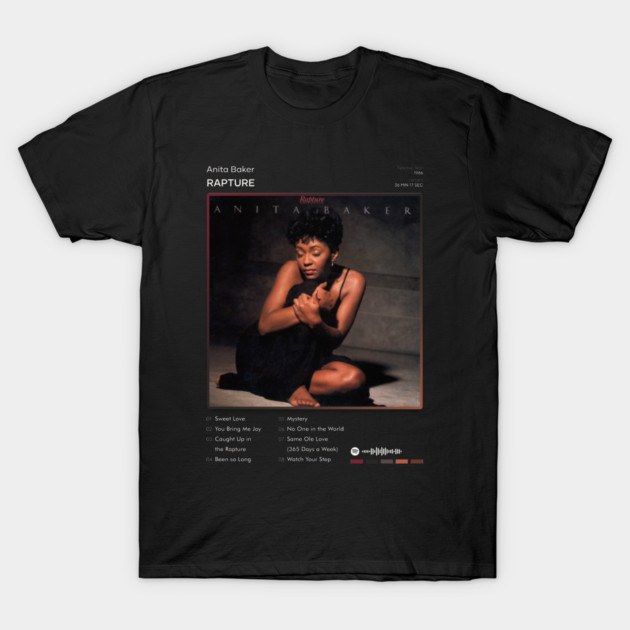 Anita Baker - Rapture Tracklist Album T-Shirt by 80sRetro