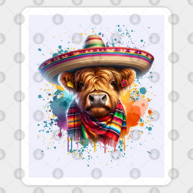 Cinco de Mayo Cow Sticker by HolidayBug
