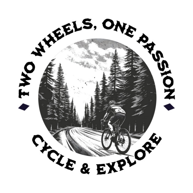 Cycle and Explore, Bicycle Rider in the Forest by Vinokurio