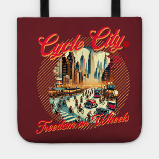 Cycle City, Bicycle Riders in the City Tote
