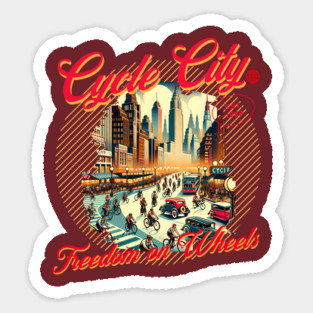 Cycle City, Bicycle Riders in the City Sticker