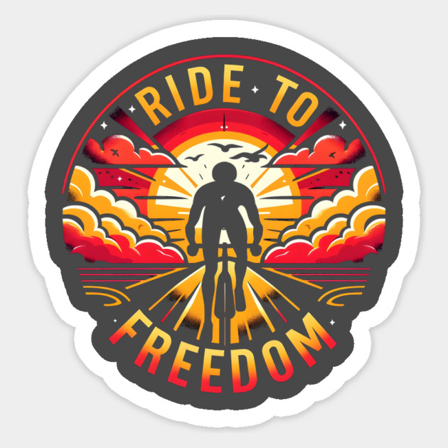 Ride to Freedom, Road Bicycle Sticker by Vinokurio