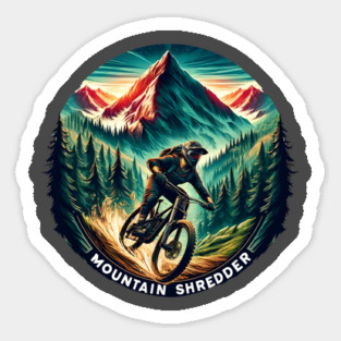 Mountain Shredder, Bicycle Rider Sticker