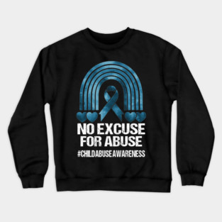 no excuse for abuse child abuse awareness month Crewneck Sweatshirt