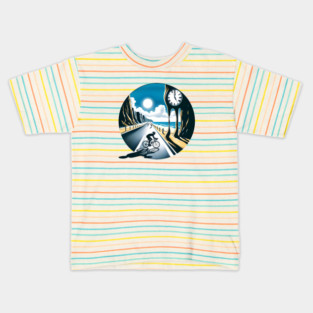 Bicycle Rider, Dali Style Kids T-Shirt
