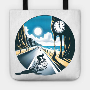 Bicycle Rider, Dali Style Tote