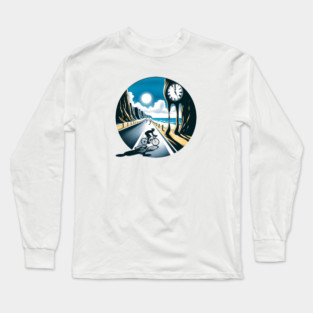 Bicycle Rider, Dali Style Long Sleeve T-Shirt
