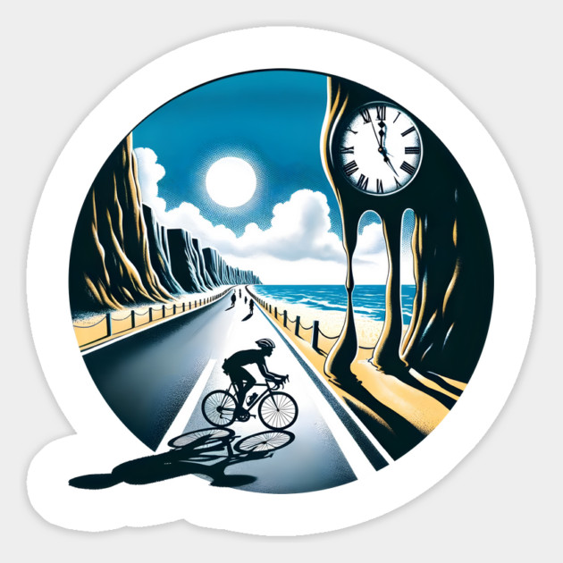 Bicycle Rider, Dali Style Magnet by Vinokurio