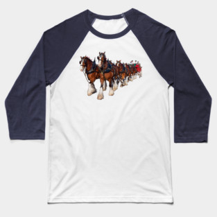 Clydesdale Eight Horse Hitch Baseball T-Shirt