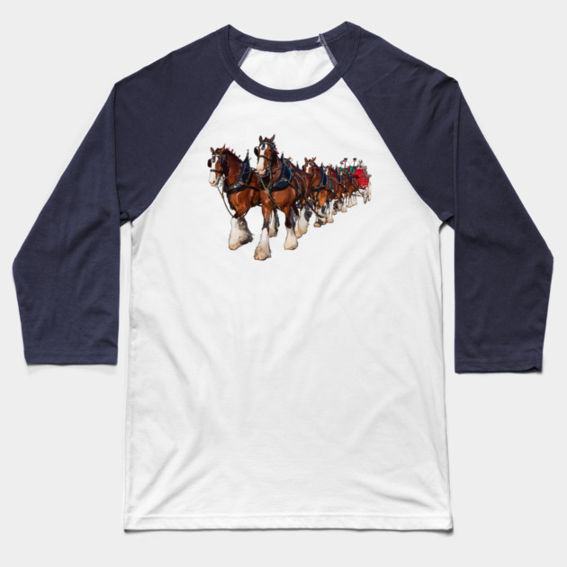 Clydesdale Eight Horse Hitch Baseball T-Shirt by Lakeric