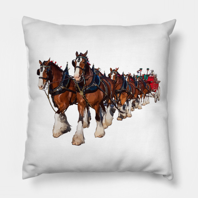 Clydesdale Eight Horse Hitch Pillow by Lakeric