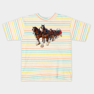 Clydesdale Eight Horse Hitch Kids T-Shirt