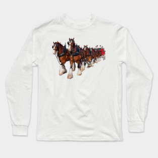 Clydesdale Eight Horse Hitch Long Sleeve T-Shirt