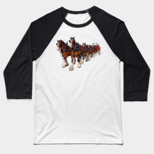 Clydesdale Eight Horse Hitch Baseball T-Shirt