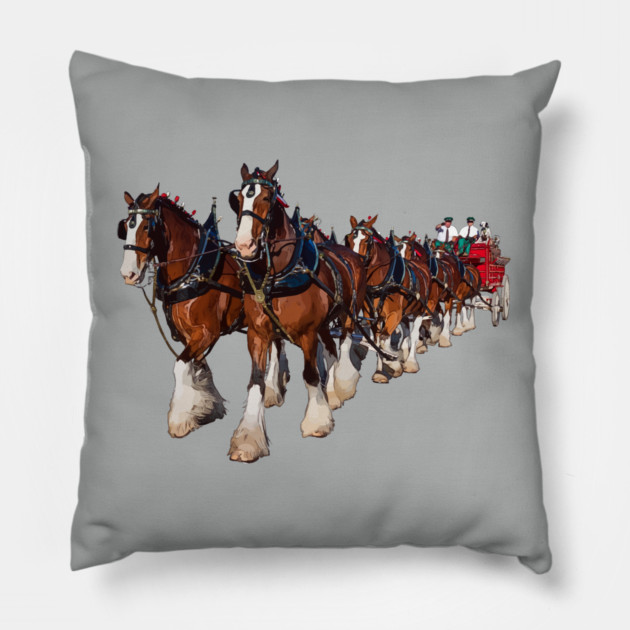 Clydesdale Eight Horse Hitch Pillow by Lakeric