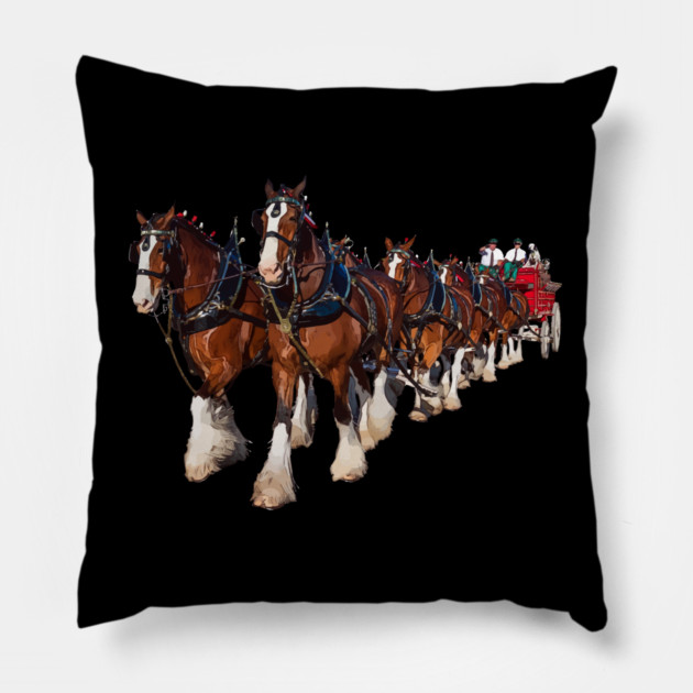 Clydesdale Eight Horse Hitch Pillow by Lakeric
