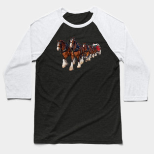 Clydesdale Eight Horse Hitch Baseball T-Shirt
