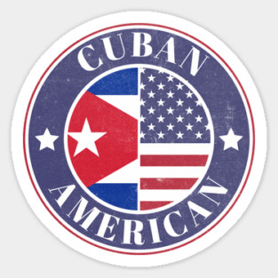 Proud Cuban-American Badge - Cuba Flag Sticker