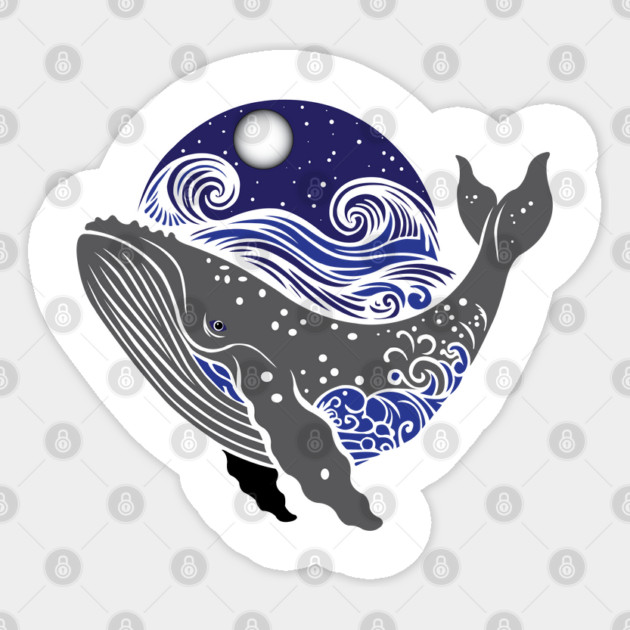 The Mighty Whale of the Sea Sticker by DickinsonDesign