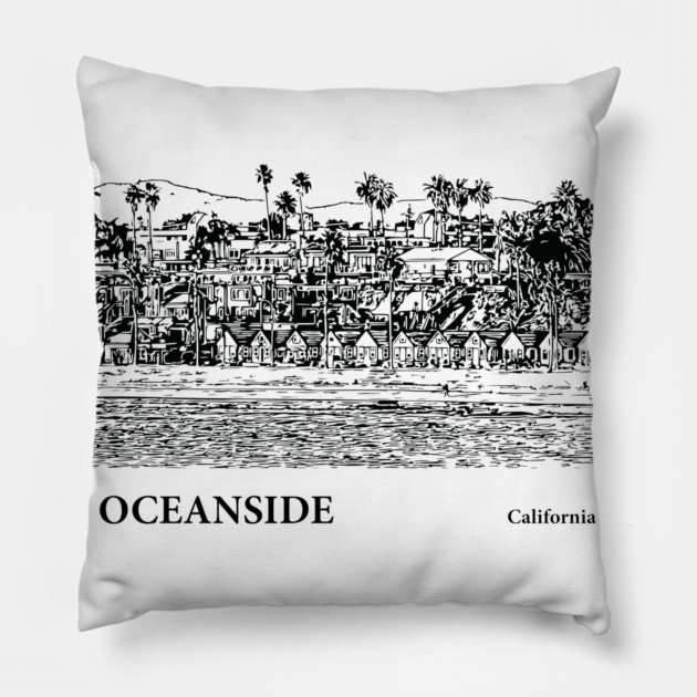 Oceanside California Pillow by Lakeric