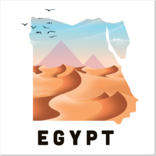Egypt Travel Map Posters and Art