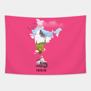 India travel map Tapestry