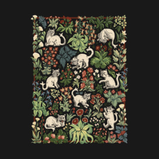 Ugly Medieval Cats Millefleur T-Shirt