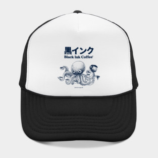 Black ink coffee octopus Hat