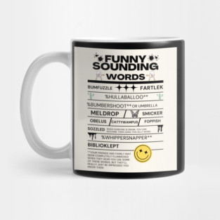 Funny Sounding Words List Humor Typography Graphic Gift Mug
