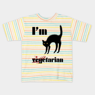 I’m Not Vegetarian – Funny Black Cat Dark Humor Graphic Kids T-Shirt