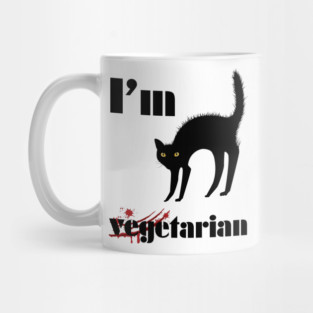 I’m Not Vegetarian – Funny Black Cat Dark Humor Graphic Mug