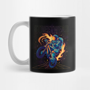 Streetwear Neon Biker – Futuristic Motorcycle Artwork Gift Mug
